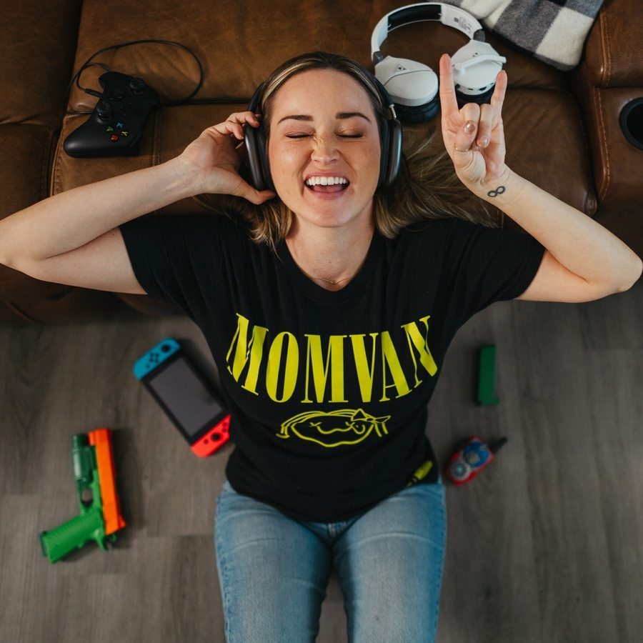 Women's MomVan Boyfriend Fit T-Shirt - Black | Comfortable & Stylish Casual Wear for Everyday Outings & Relaxing at Home