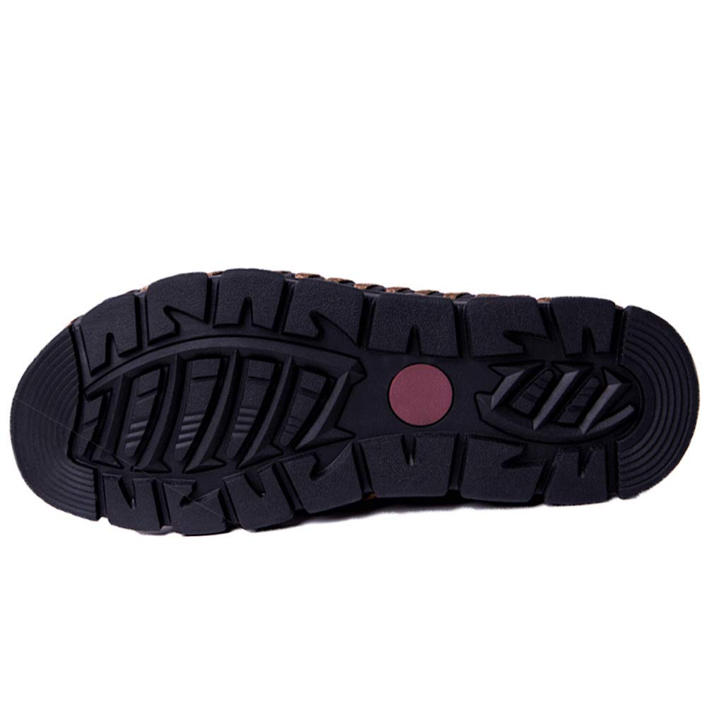 UPIShi Men's Leather Outdoor Sandals - Slip-On Casual Fisherman Sandals for Summer, Beach, Walking & Travel - Lightweight Comfortable Shoes for Men