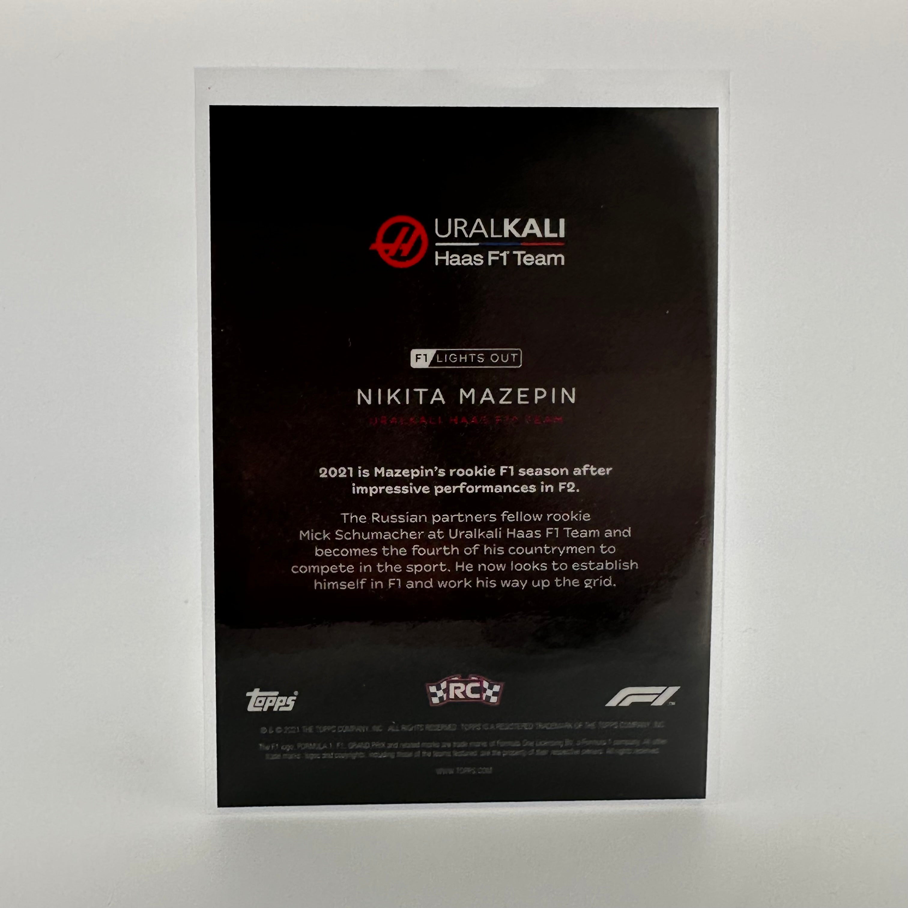 Nikita Mazepin F1 Racing Driver Red Parallel Collectible Card - Perfect for F1 Fans, Collectors, and Sports Memorabilia Enthusiasts
