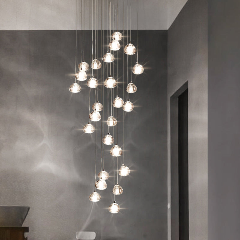 Modern Glass Tear Drop LED Pendant Lights - Dimmable Hanging Light Fixture for Kitchen Island, Dining Room & Bedroom Decor