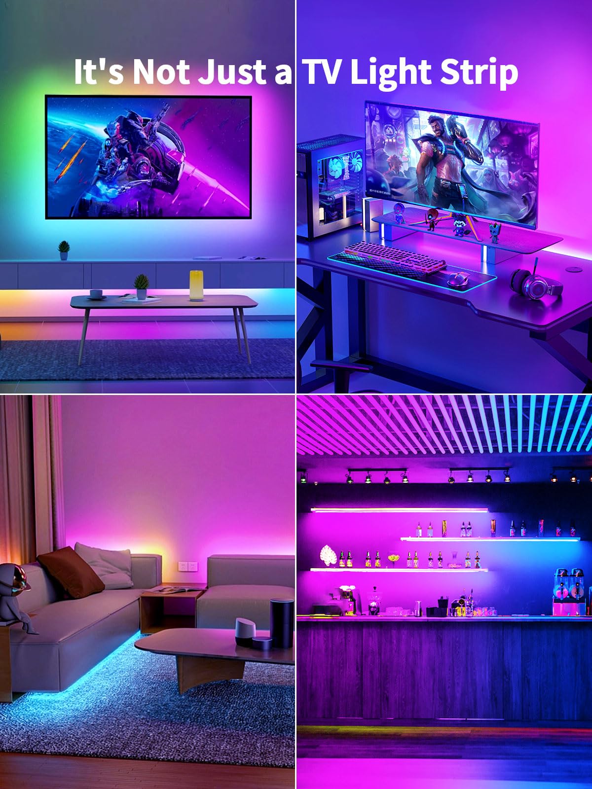 KANTUTOE 9.84ft RGB LED TV Backlight Strip with Bluetooth Music Sync & App Control - USB Powered for 32-43 Inch TVs - Perfect for Bedroom Entertainment & Gaming Setup
