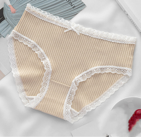 Women's Cotton Underwear Pure Color Comfortable Briefs - Perfect for Everyday Wear & Lounge