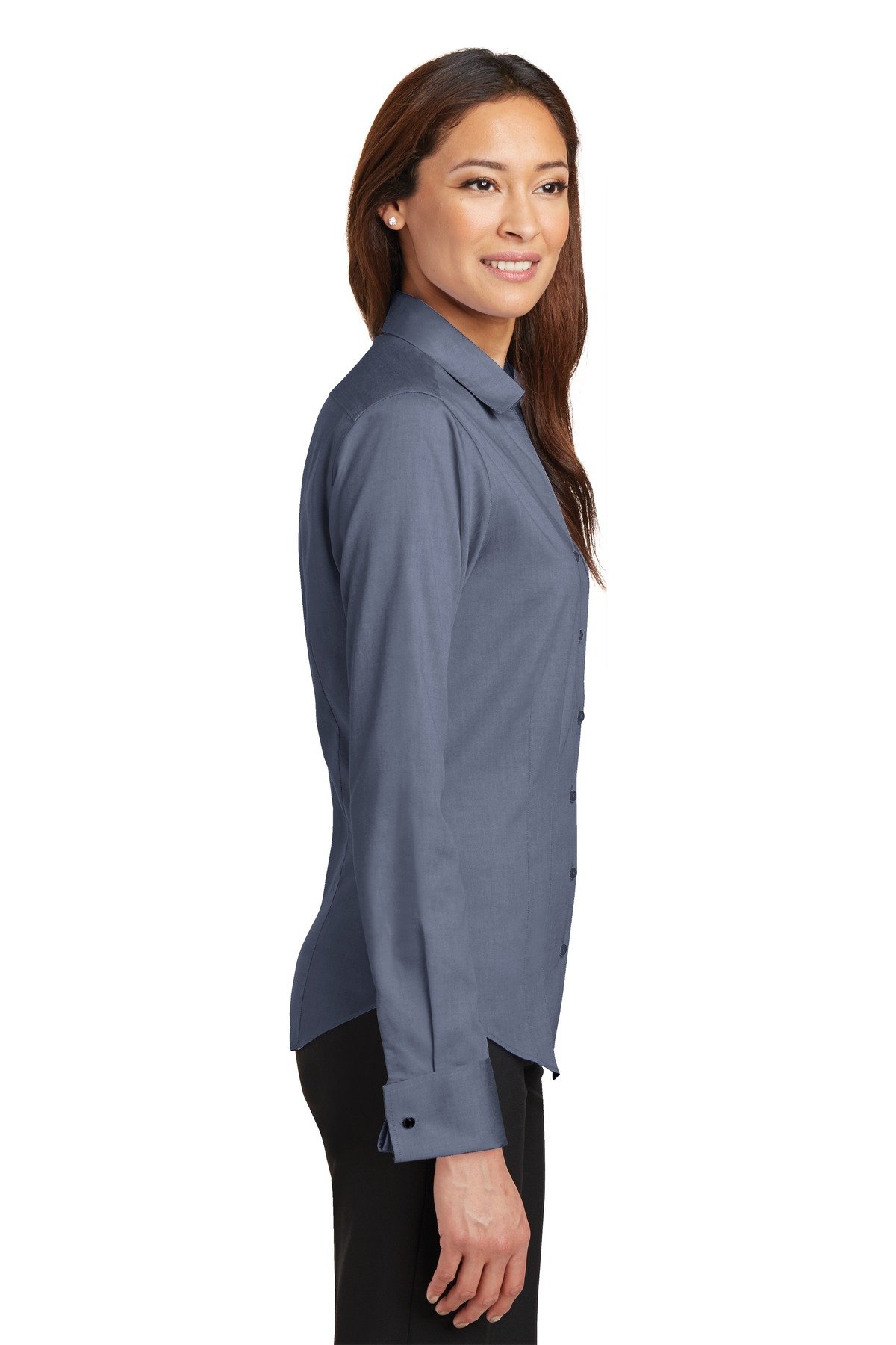 Red House Women's French Cuff Non-Iron Pinpoint Oxford Shirt - Professional Office Wear & Business Casual Attire for Women