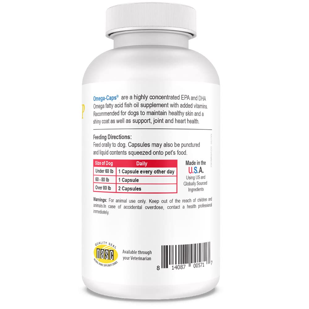 Premium Omega 3 Soft Gel Capsules for Dogs - Vet Formulated Snip Tips for Medium & Large Breeds (250 Count) | Supports Healthy Skin, Shiny Coat, Joint & Immune System | Easy to Dose Supplement for Daily Wellness & Active Lifestyle