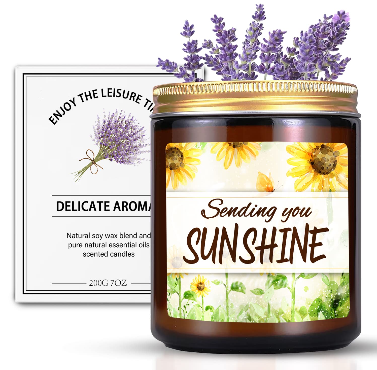Lavender Scented Candles - Aromatherapy Gifts for Women & Men, Relaxing Stress Relief Candles for Home, Office, Meditation | Perfect for Get Well Soon, Cheer Up, Condolence, Thinking of You Gifts | Great for Friends, Mothers, Sisters, Coworkers | Use for Spa Nights, Self-Care Routines & Cozy Home Decor