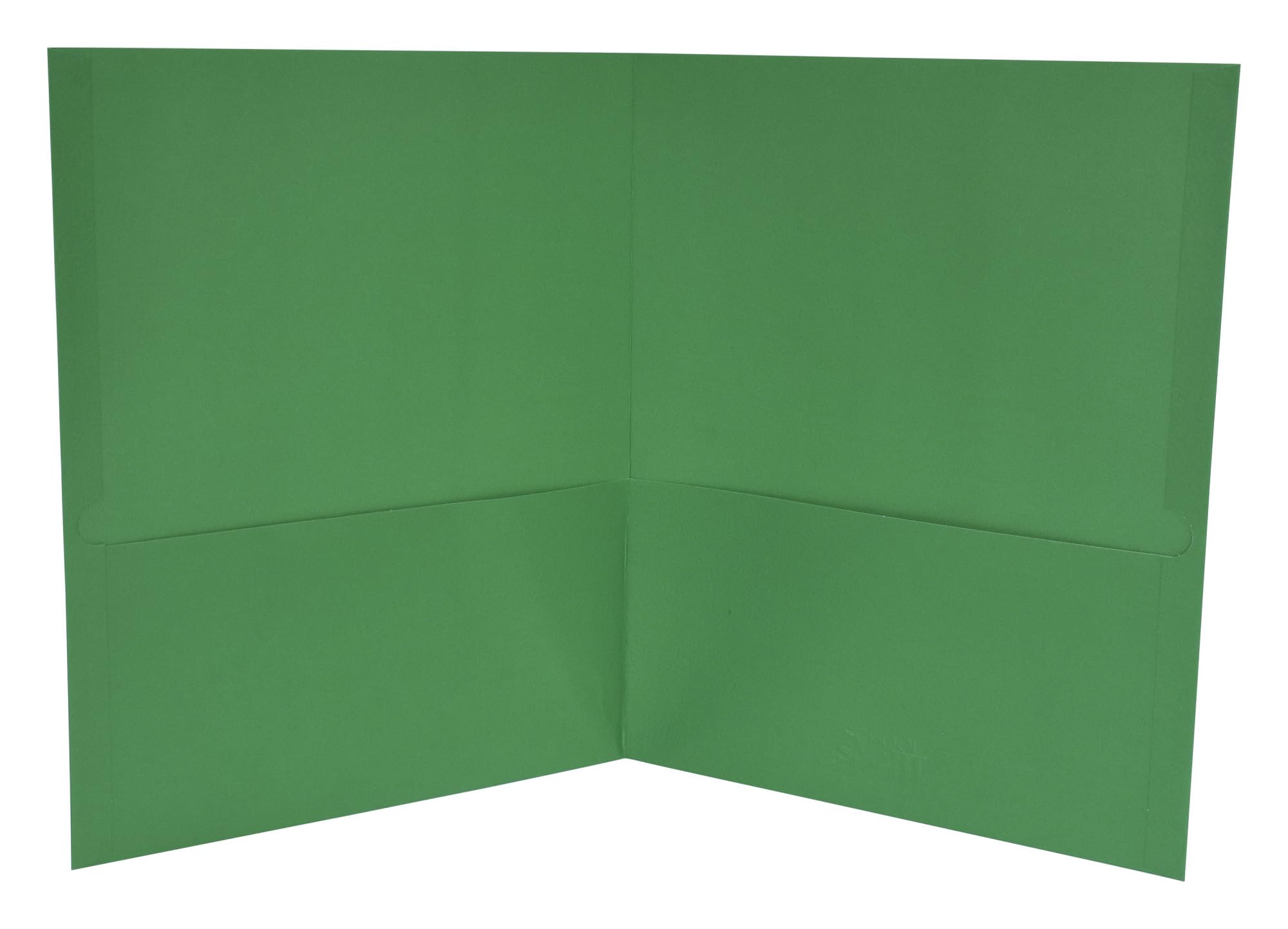 School Smart 2-Pocket Folders Without Brads - Green (Pack of 25) - Perfect for Classroom Organization, Homework Assignments & Student Binders