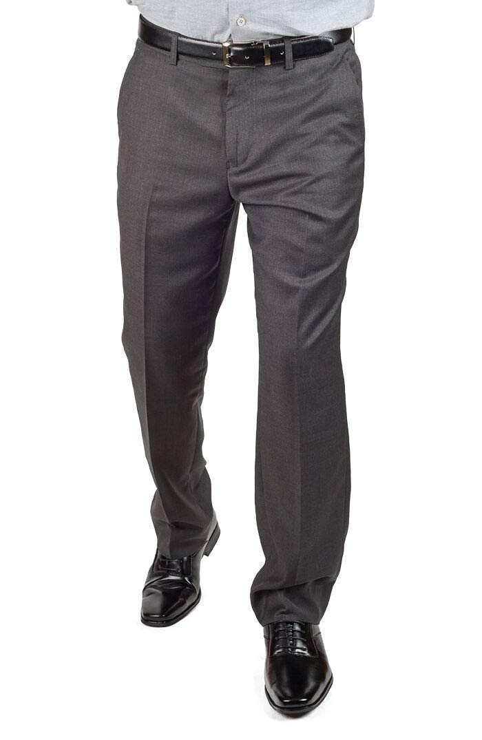 AZAR Slim Fit 3-Piece Vested Suit for Men - Dark Charcoal Grey Solid Color, 2-Button Notch Lapel | Perfect for Business Meetings, Weddings & Formal Events