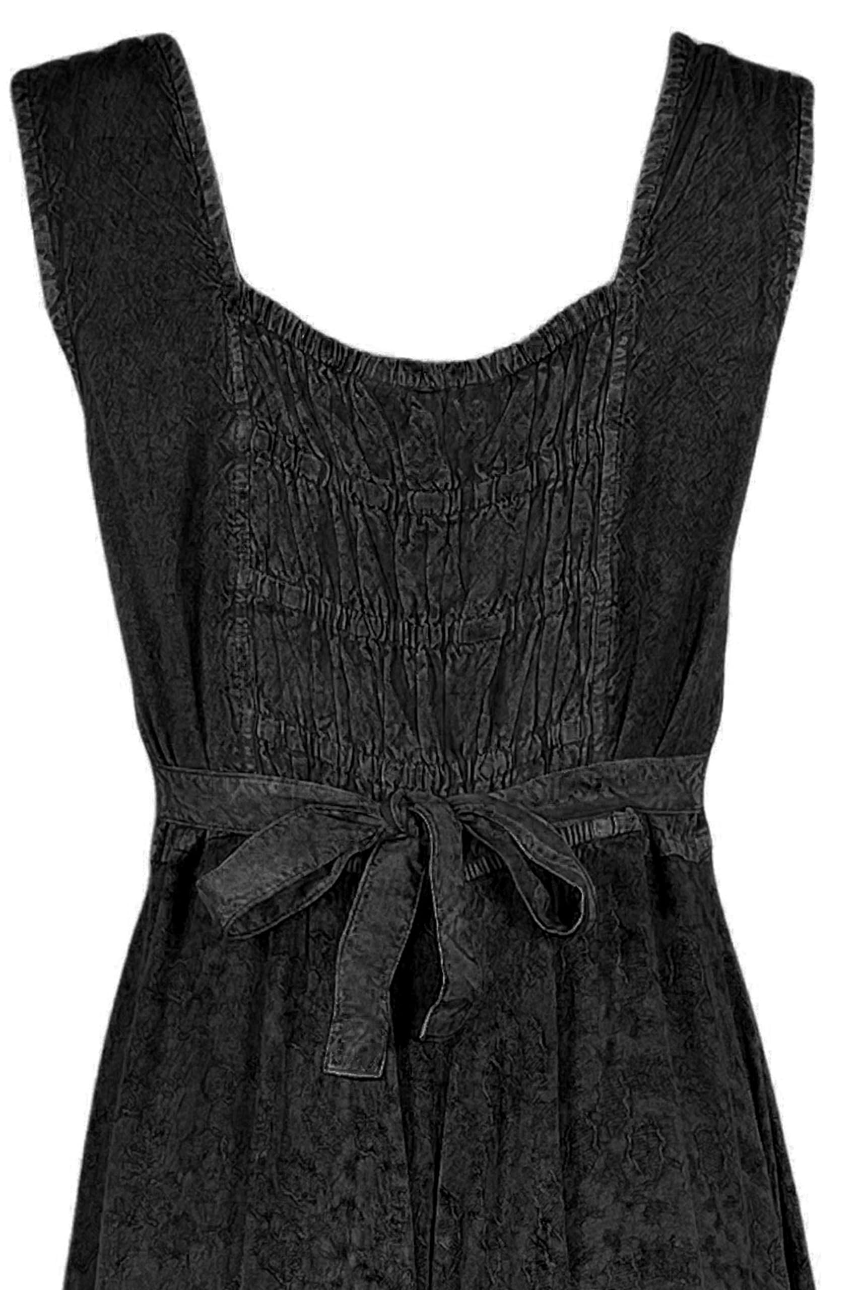 Agan Traders Women's Gothic Corset Maxi Dress - Sleeveless Embroidered Smocked Summer Dress with Twirl Skirt | Perfect for Spring/Summer Weddings, Parties & Gothic Fashion