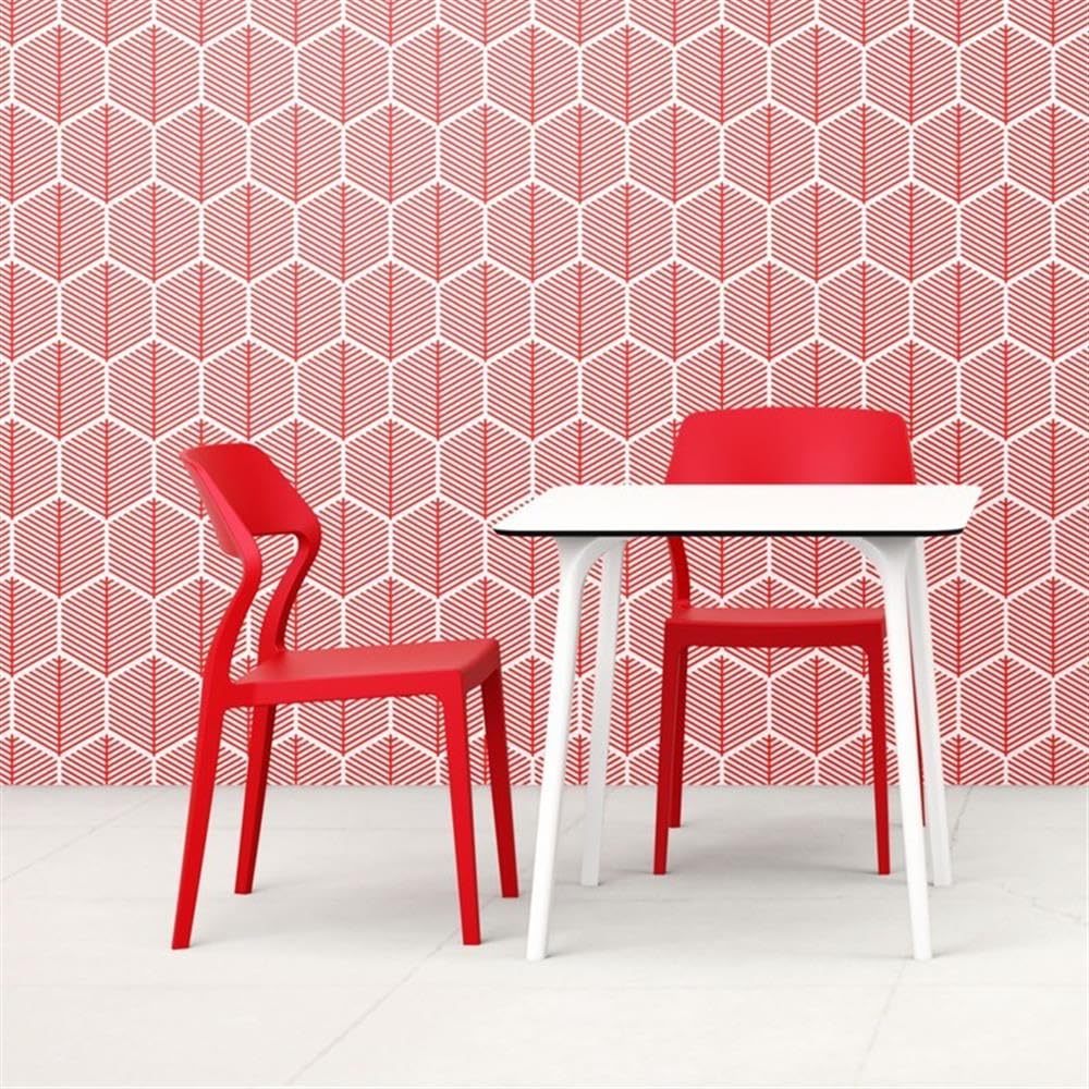 Premium Snow Patio Dining Chairs (Set of 2) - Weather-Resistant Red Outdoor Furniture for Garden, Poolside & Backyard Relaxation