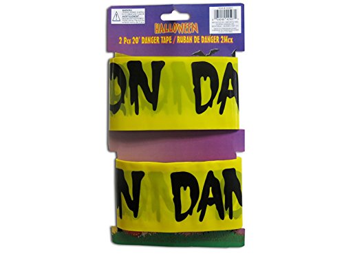 Halloween Danger Caution Tape - 2 Pack (40 ft Each) for Spooky Decorations, Crime Scene Props & Party Backdrops