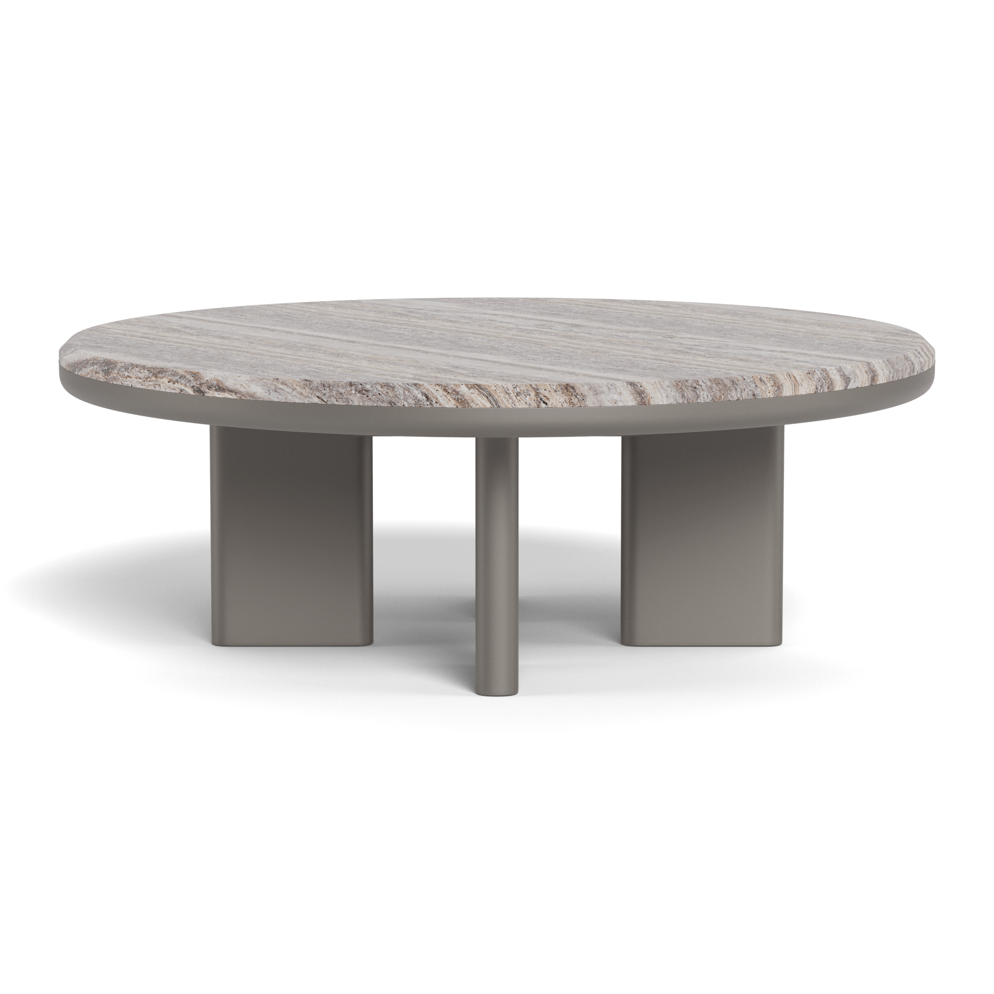 Modern Aluminum Round Coffee Table - Lightweight & Durable Indoor/Outdoor Use - Perfect for Living Room, Patio, or Poolside Decor