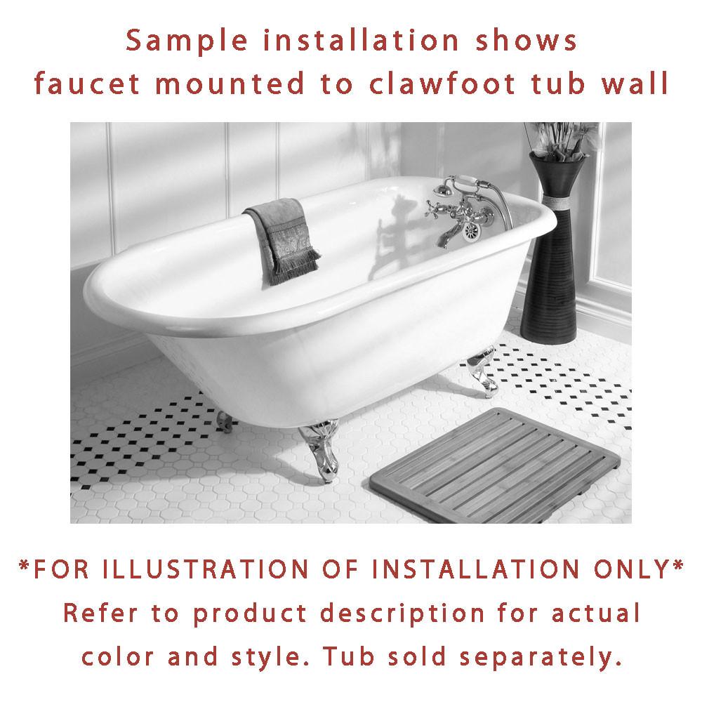 Chrome Wall Mount Clawfoot Tub Faucet with Hand Shower - CC556T1 System | Vintage Bathroom Fixture for Classic & Modern Bathrooms | Perfect for Freestanding Tubs, Spa Retreats & Luxury Bathroom Renovations