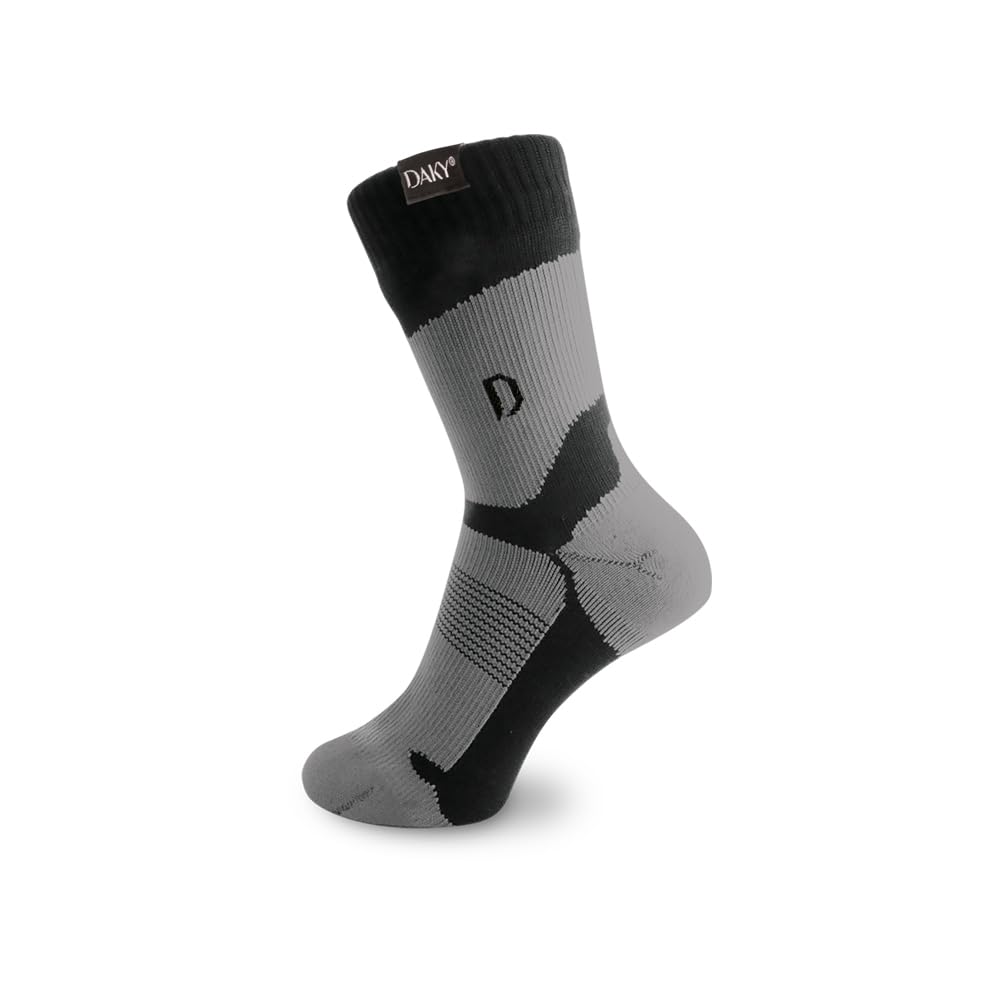 DAKY Waterproof Socks for Men & Women - Warm Thick Ultimo Mid-Calf Winter Socks for Hiking, Running & Outdoor Activities - Water-Resistant & Breathable Cold Weather Socks