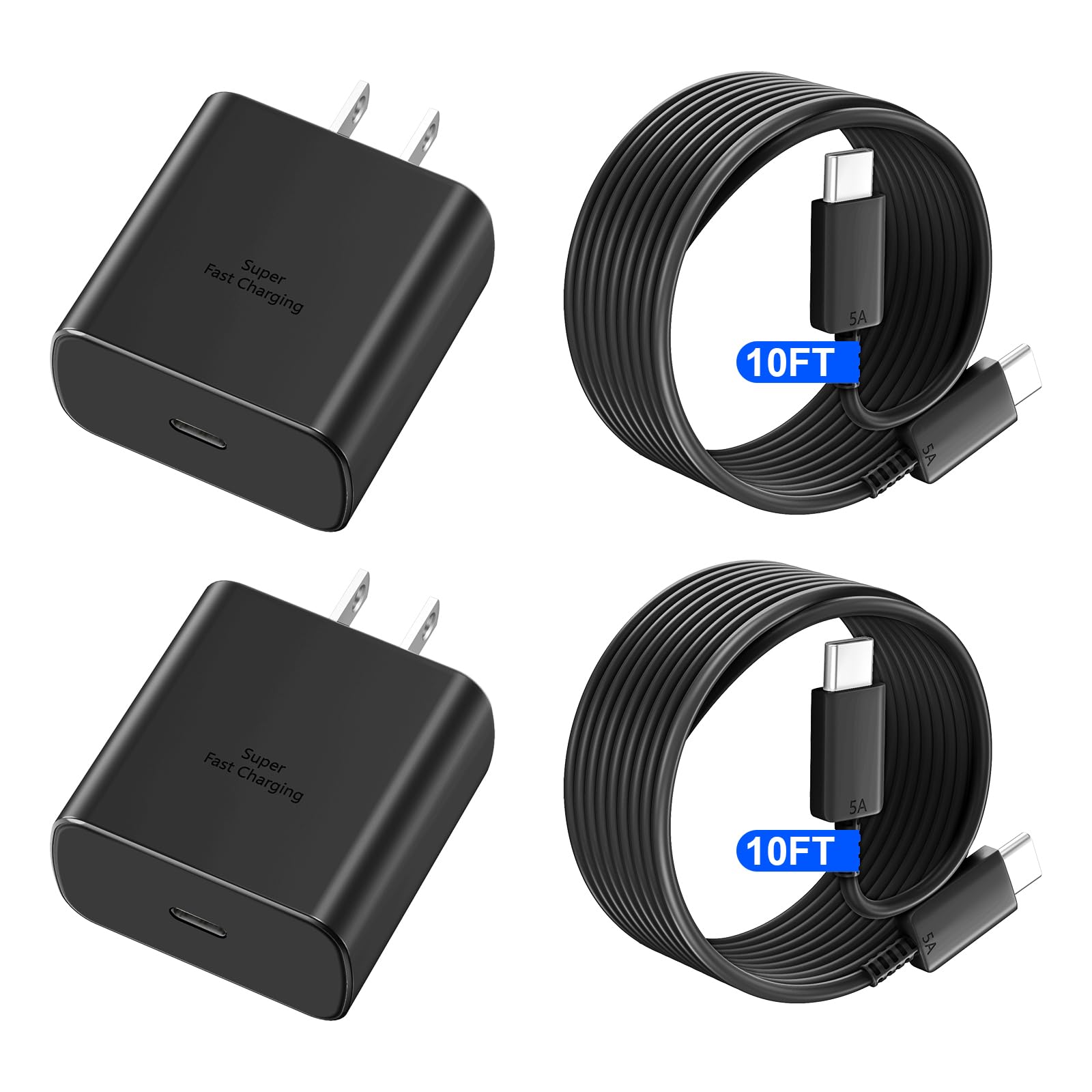 45W USB C Fast Charger & 10Ft Cable for Samsung Galaxy S25/S24/S23 Ultra/Plus - Super Fast Charging Block with Type C Port | Perfect for Home, Office & Travel Charging Needs