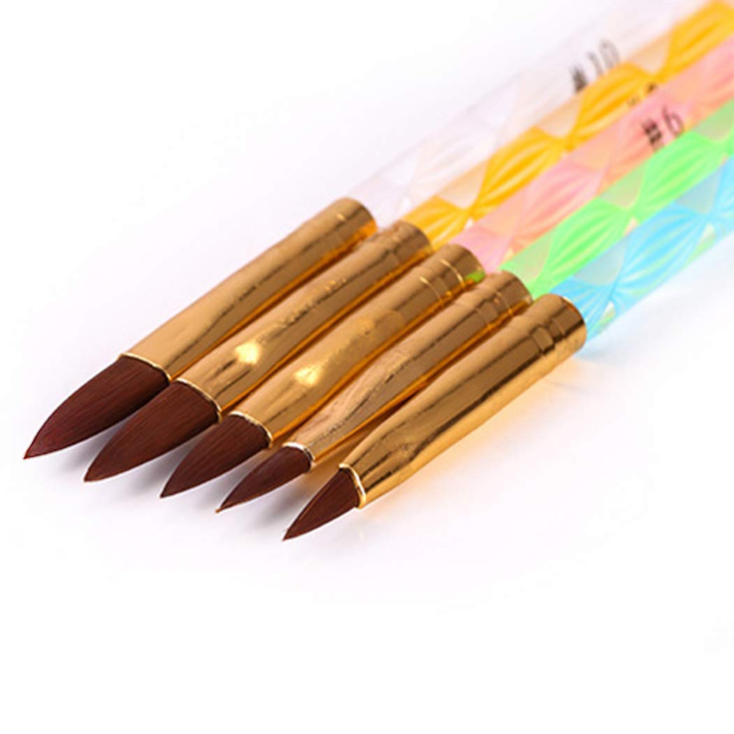 Boxoon 5PCS Professional Nail Art Brush Set - Assorted Nail Liner & Painting Brushes for Precise Nail Design - Perfect for Salon, Home Manicure & DIY Nail Art