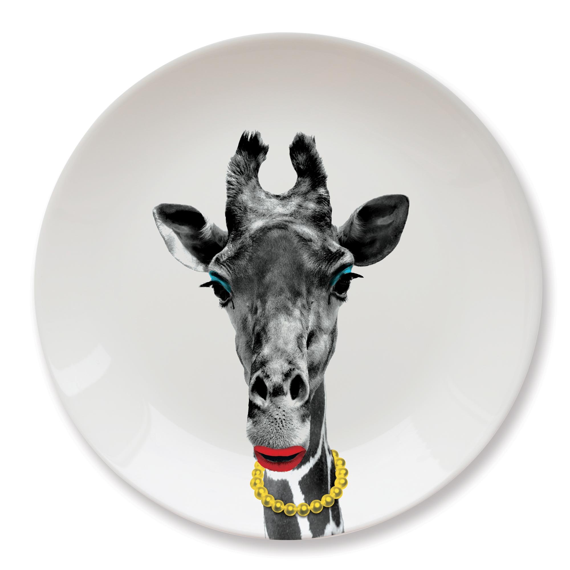 Mustard Ceramic Dinner Plate Set - Dishwasher Safe, Microwave Safe Dinnerware with Wild Giraffe Design | Elegant Tableware for Everyday Use, Dinner Parties & Home Decor