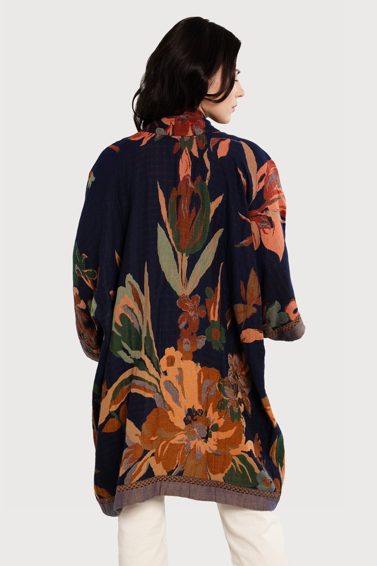Floral Cotton Kimono Jacket for Women - Lightweight Fall Cardigan with Pockets - Perfect for Layering, Boho Outfits & Casual Wear