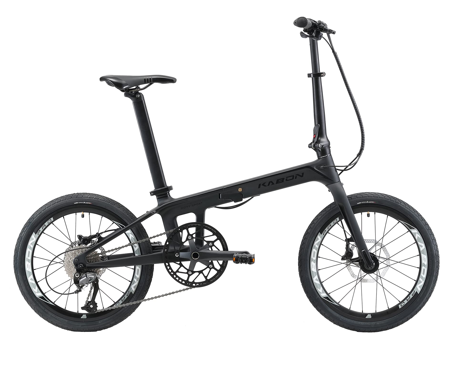 KABON Carbon Fiber Folding Bike for Adults - 20 Inch Wheels, Lightweight Compact Commuter Bicycle for Women & Men - Perfect for City Travel, Public Transport & Small Space Storage