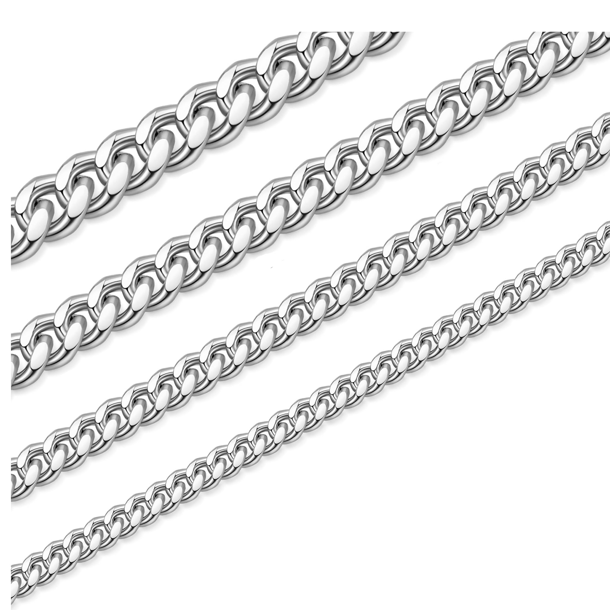 18K Gold & Silver Stainless Steel Cuban Link Chain for Men - Durable Hip Hop Jewelry for Everyday Wear, Gifts & Special Occasions