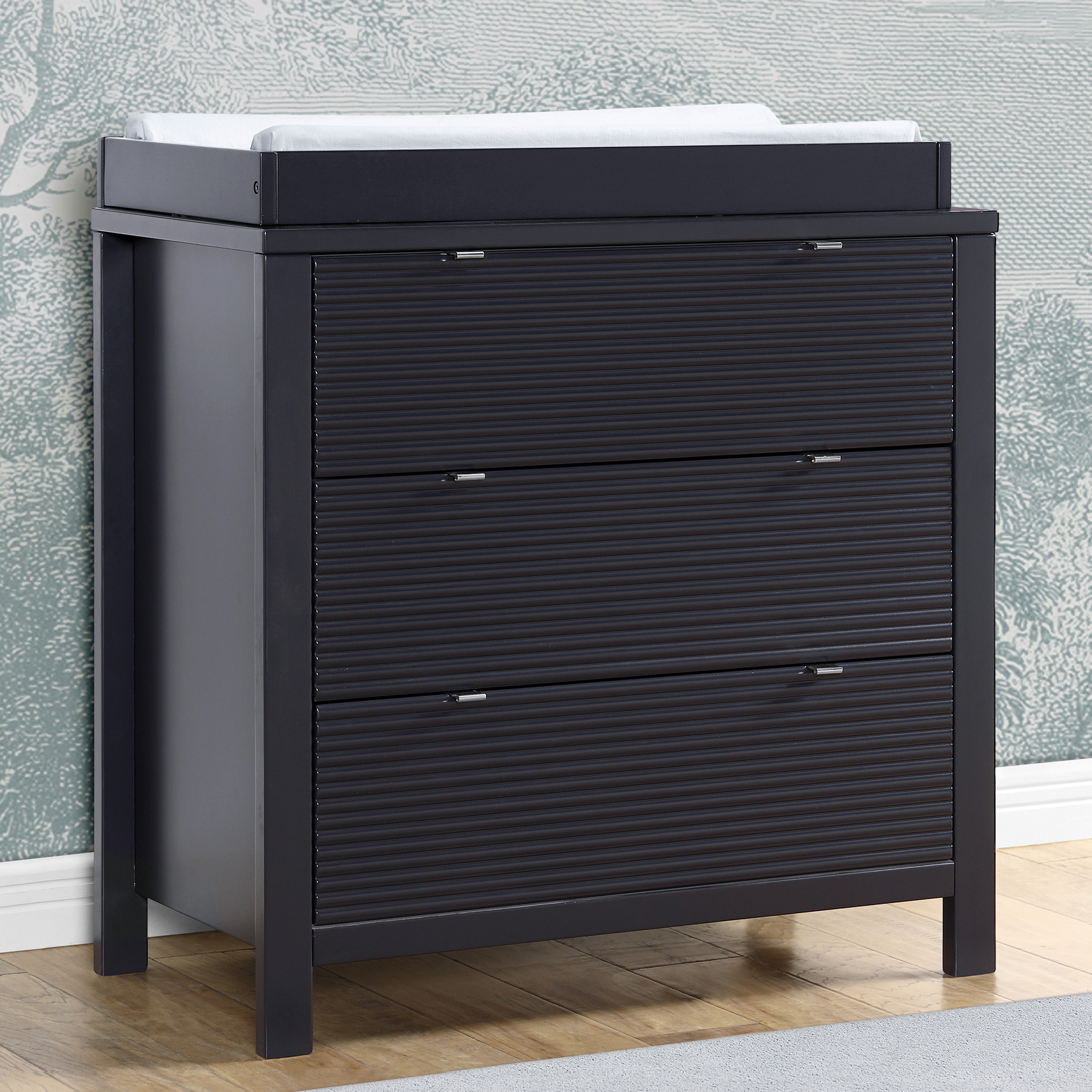 Cassie 3 Drawer Dresser with Changing Top - Nursery Baby Changing Table & Storage Organizer for Newborn Essentials - Perfect for Baby Rooms, Daycare Centers & Gift Registry