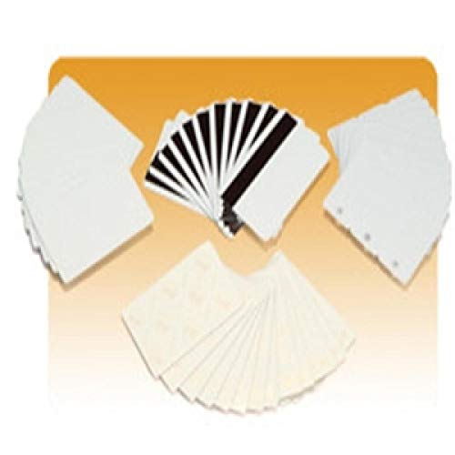 Zebra 104523-010 Premier 10 Mil Blank Adhesive Back Cards - 5 Packs of 100 (500 Total) | Durable Self-Adhesive Labels for Inventory, Shipping & Organization | Perfect for Warehouses, Retail & Office Use