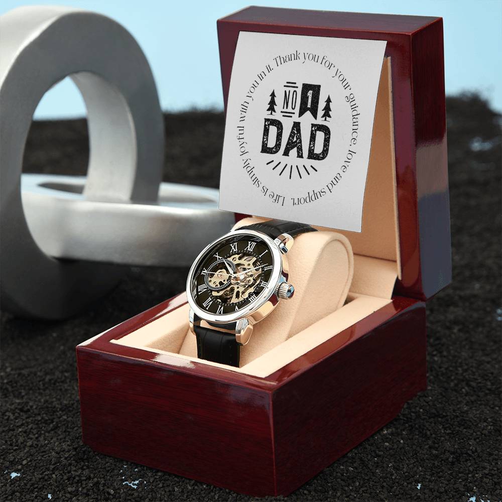 Openwork Men's Watch - Elegant Father's Day & Birthday Gift for Dad from Daughter or Son | Perfect for Business, Casual Wear & Special Occasions