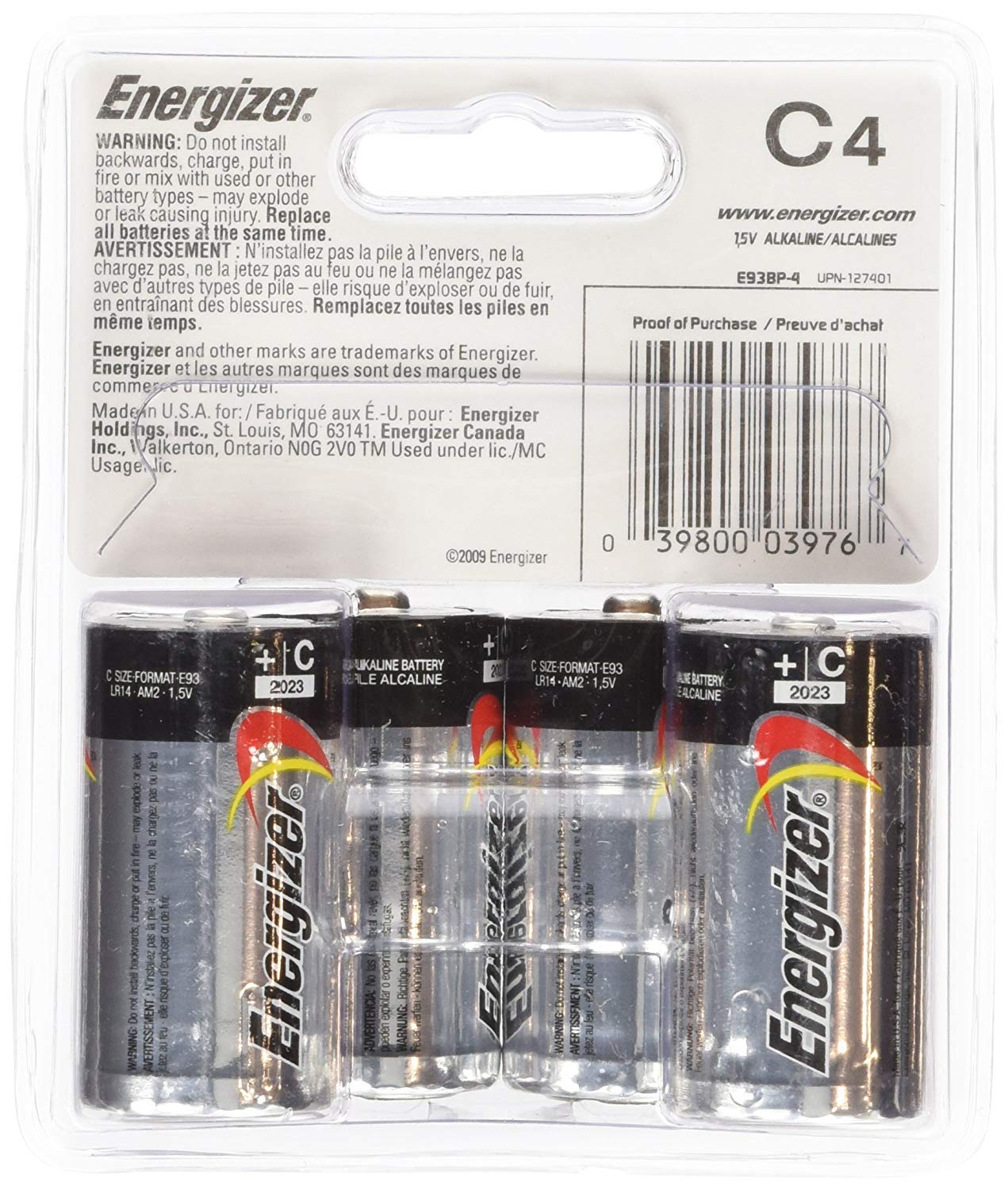 Energizer Max C Cell Alkaline Batteries - 16 Count (4 Packs of 4) - Long-Lasting Power for Toys, Flashlights, and Electronic Devices