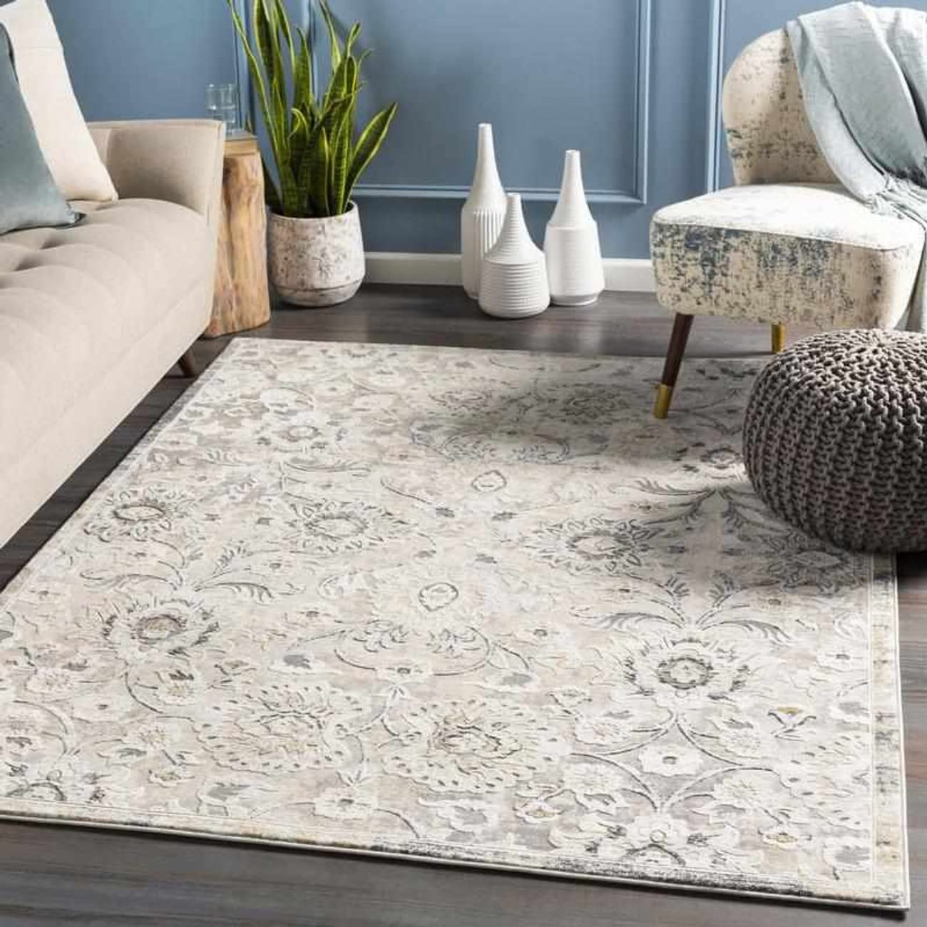 Mark&Day Schipborg Traditional Metallic Gold Area Rug 2x3 Feet - Yellow & Grey Non-Slip Living Room Rug, Bedroom Carpet, Kitchen Mat for Home Decor (2' x 2'11