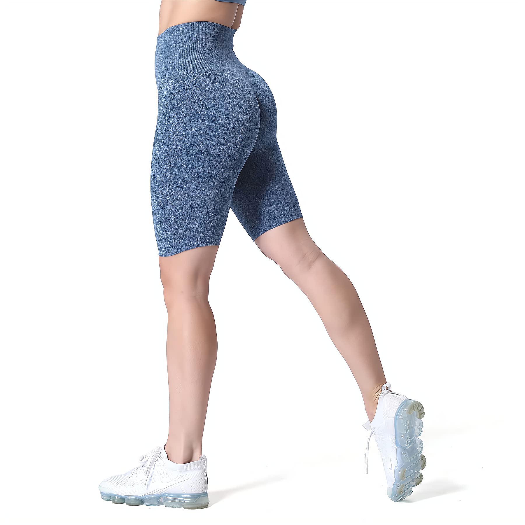 Aoxjox Women's High Waist Seamless Biker Shorts - Workout Gym Running Yoga Shorts with Smile Contour Design | Perfect for Fitness, Lounge & Everyday Wear