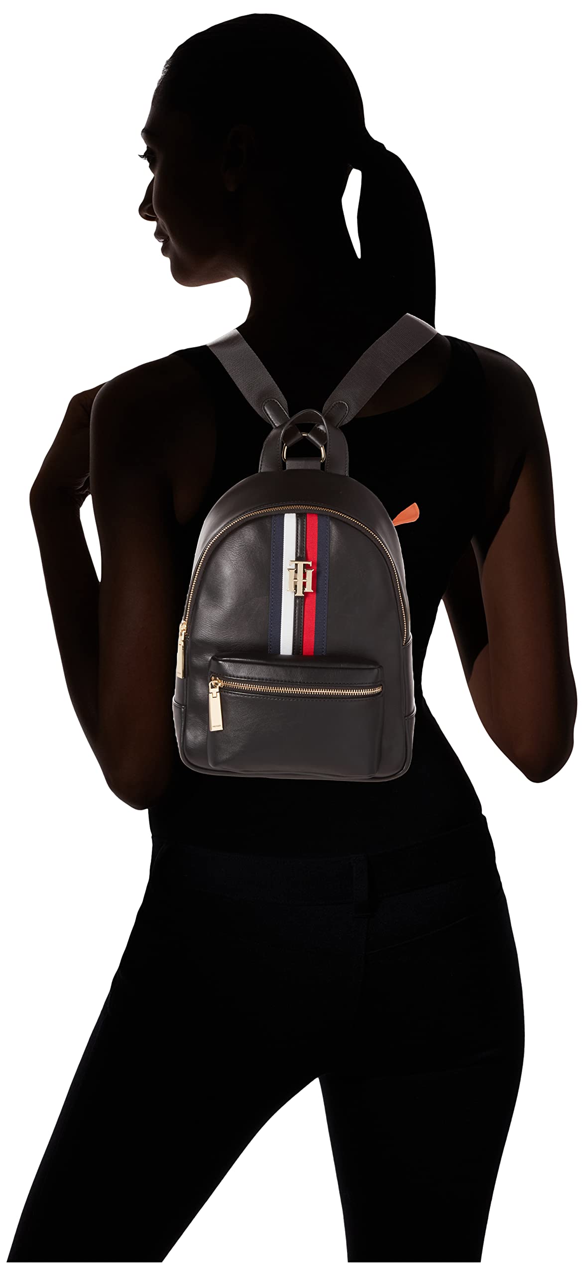 Tommy Hilfiger Women's Jaden Plus Backpack - Stylish Black Laptop Backpack for Work, Travel & College | Durable & Spacious Design
