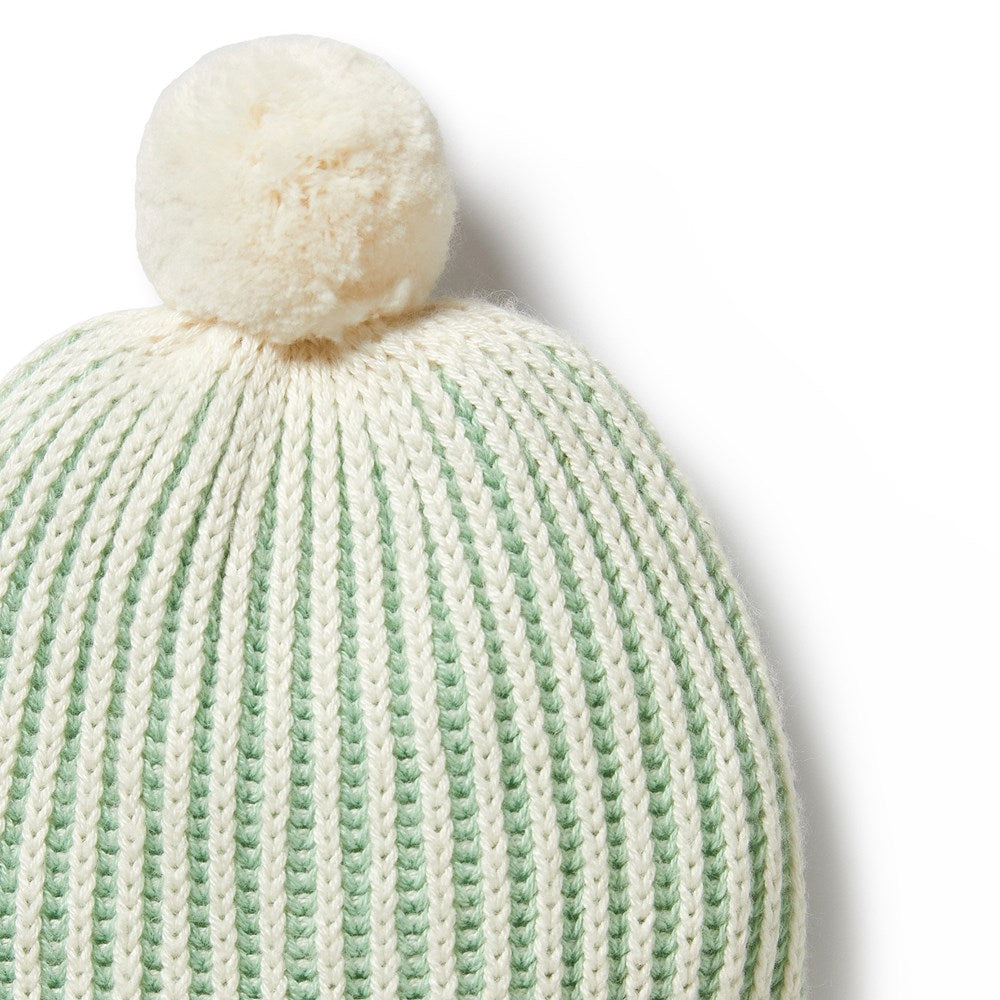 Stylish Mint Green Knitted Ribbed Beanie for Women & Men - Winter Warm Hat for Outdoor Activities, Hiking, and Casual Wear