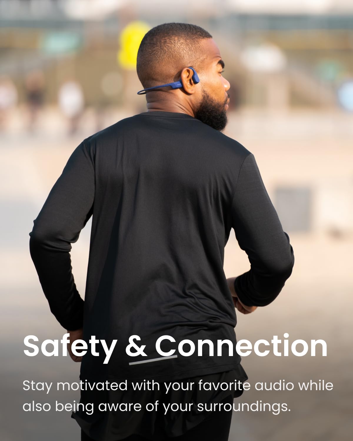 SHOKZ OpenRun (AfterShokz Aeropex) Open-Ear Bluetooth Bone Conduction Sports Headphones - Sweatproof Wireless Workout Headset with Built-in Mic for Running, Cycling, Gym & Outdoor Activities