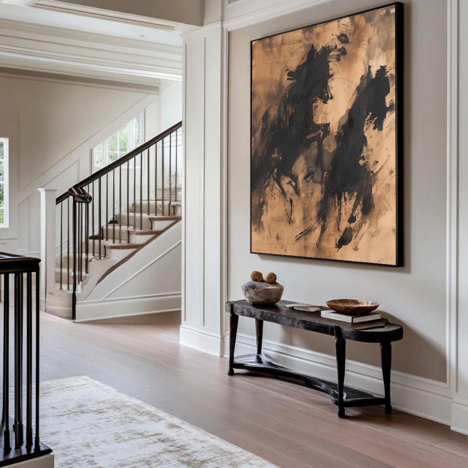 Abstract Painting #AB 459 - Modern Wall Art for Living Room, Bedroom & Office Decor | Unique Handmade Canvas Artwork