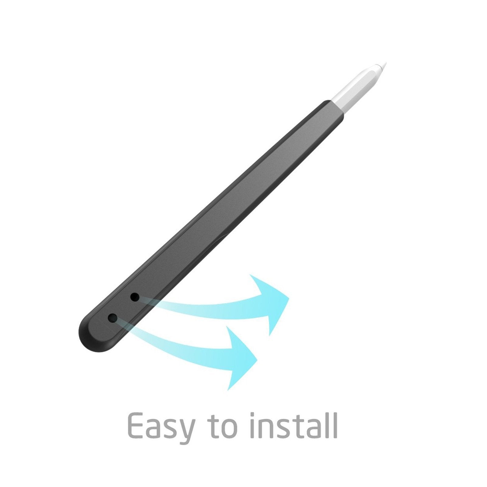Apple Pencil 2 Silicone Protective Case - Shockproof & Anti-Scratch Cover for iPad Pro 12.9/11 (Black) - Perfect for Drawing, Note-Taking & Digital Art