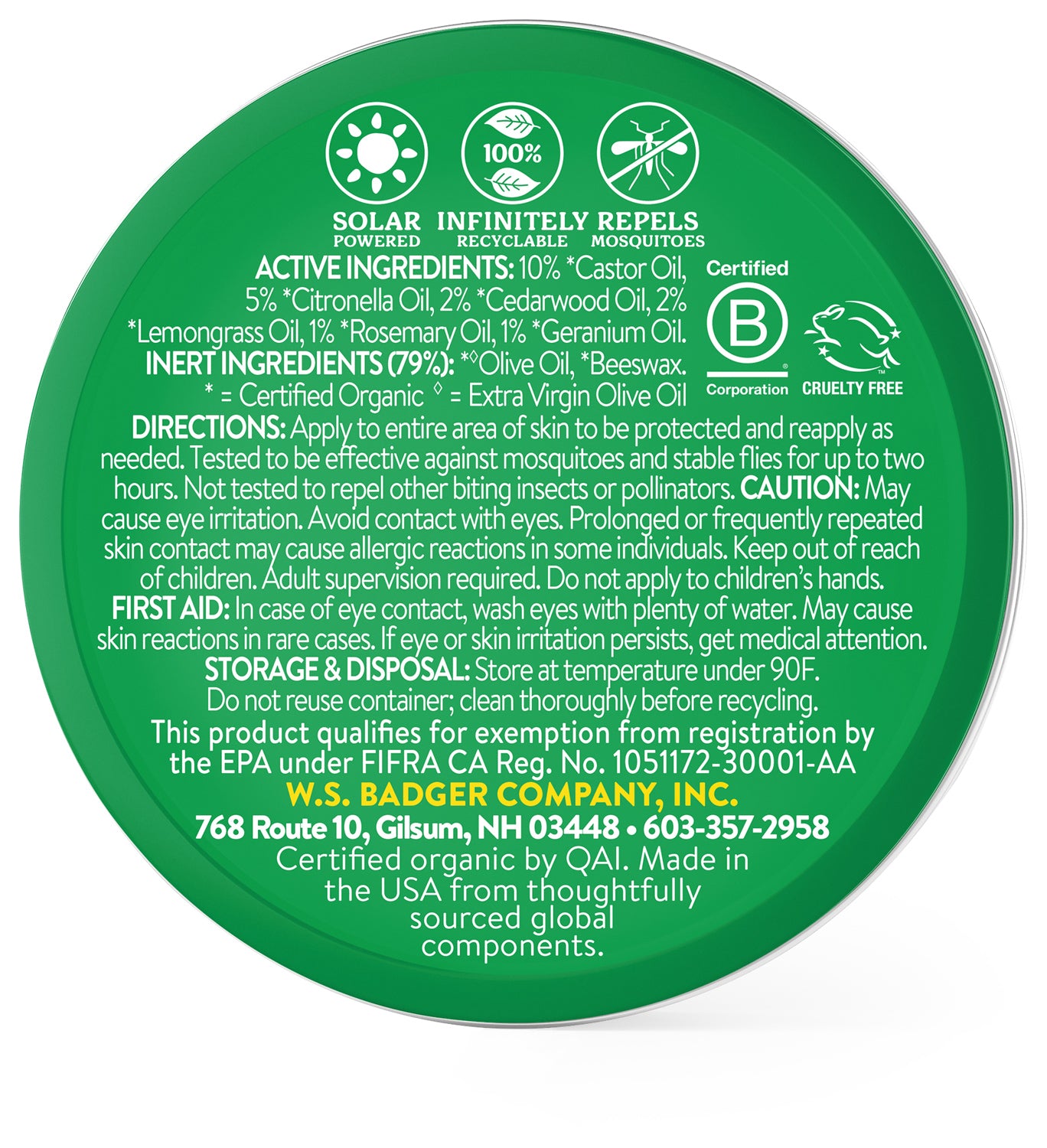 Badger Anti Bug Balm 2oz Tin - Natural Insect Repellent for Mosquitoes & Bugs | DEET-Free Outdoor Protection for Hiking, Camping & Gardening