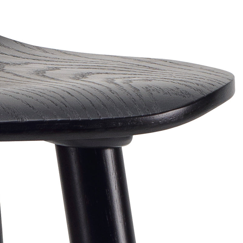 Modern Hetty Counter Stool - Black Ash Veneer Finish - Perfect for Kitchen Islands, Breakfast Bars & Small Spaces