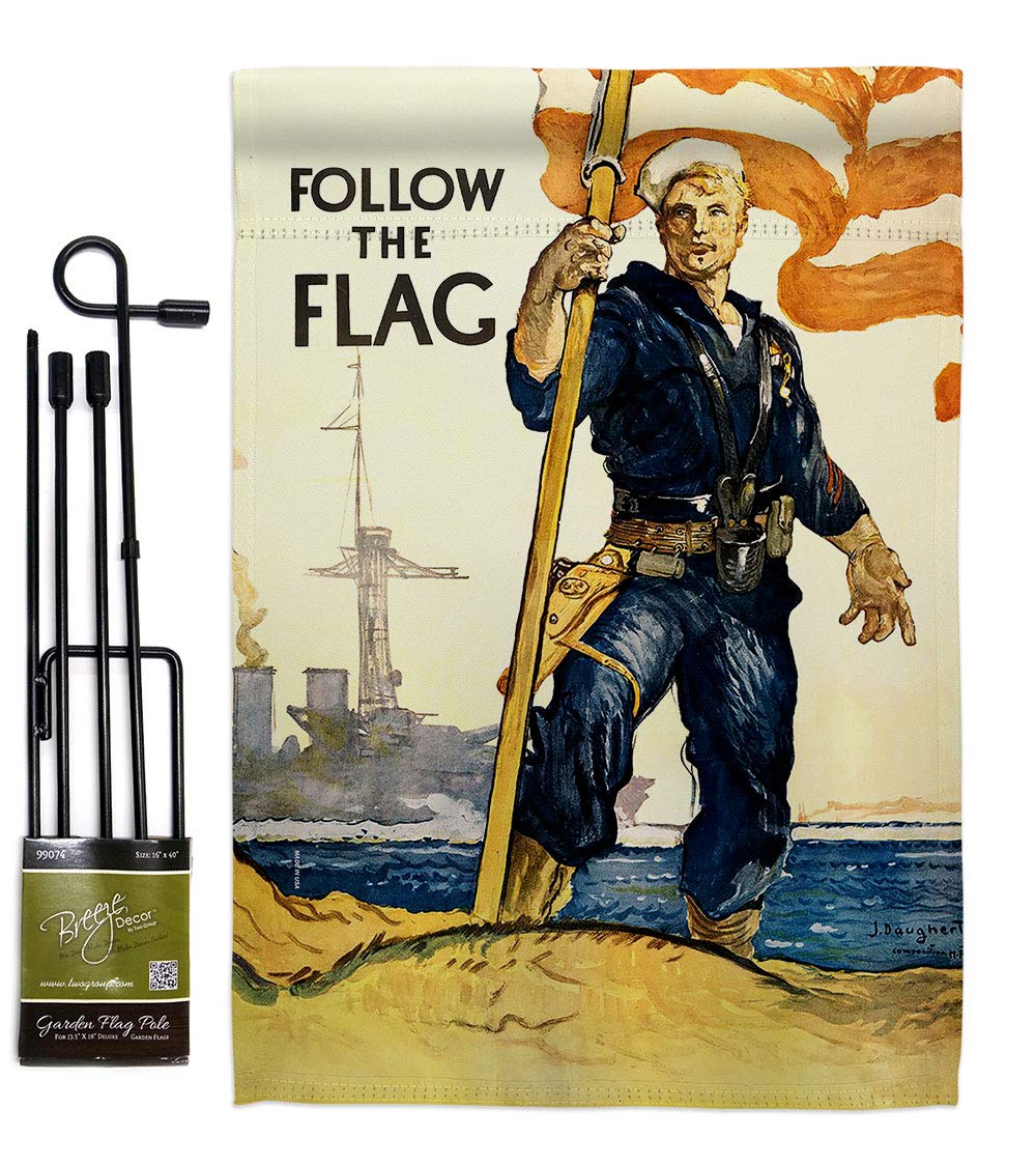 US Navy Seabee Garden Flag Set - Double-Sided Military Veteran Gift for Yard Decor