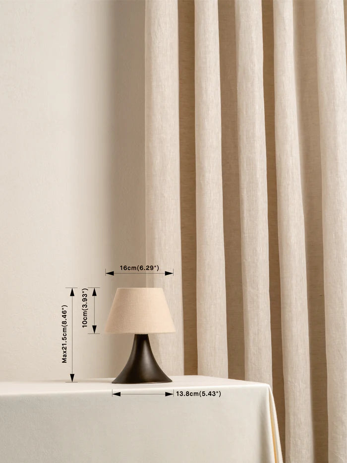 Cenare Bronze & Linen Rechargeable Table Lamp - Modern Bedside Nightstand Lighting for Bedroom, Living Room, Office