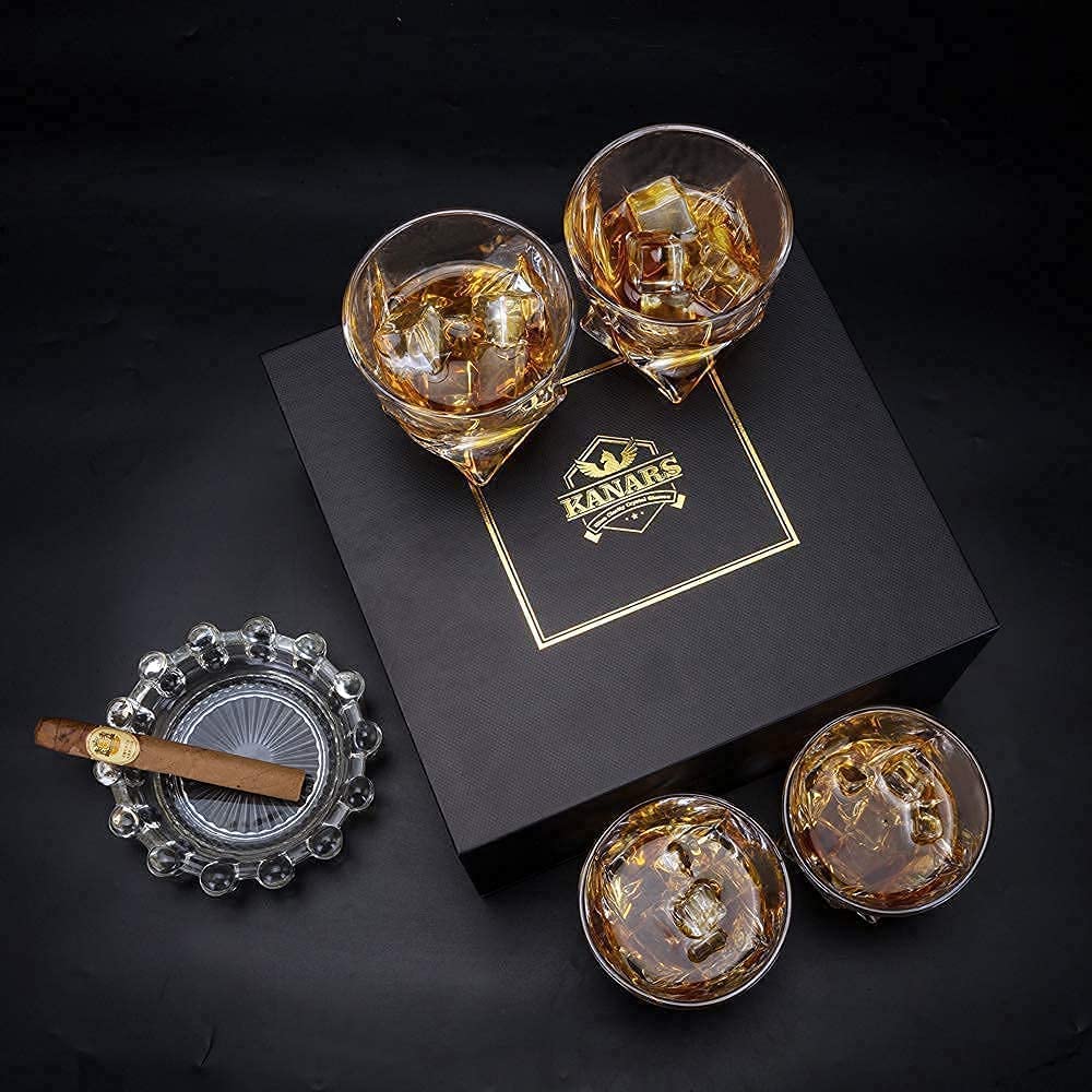 Premium Crystal Whiskey Decanter Set - Handcrafted 11-Piece Liquor Decanter with 6 Old Fashioned Glasses for Scotch, Bourbon & Whisky | Elegant Barware for Home Entertaining, Wedding Gifts & Men's Birthday Presents
