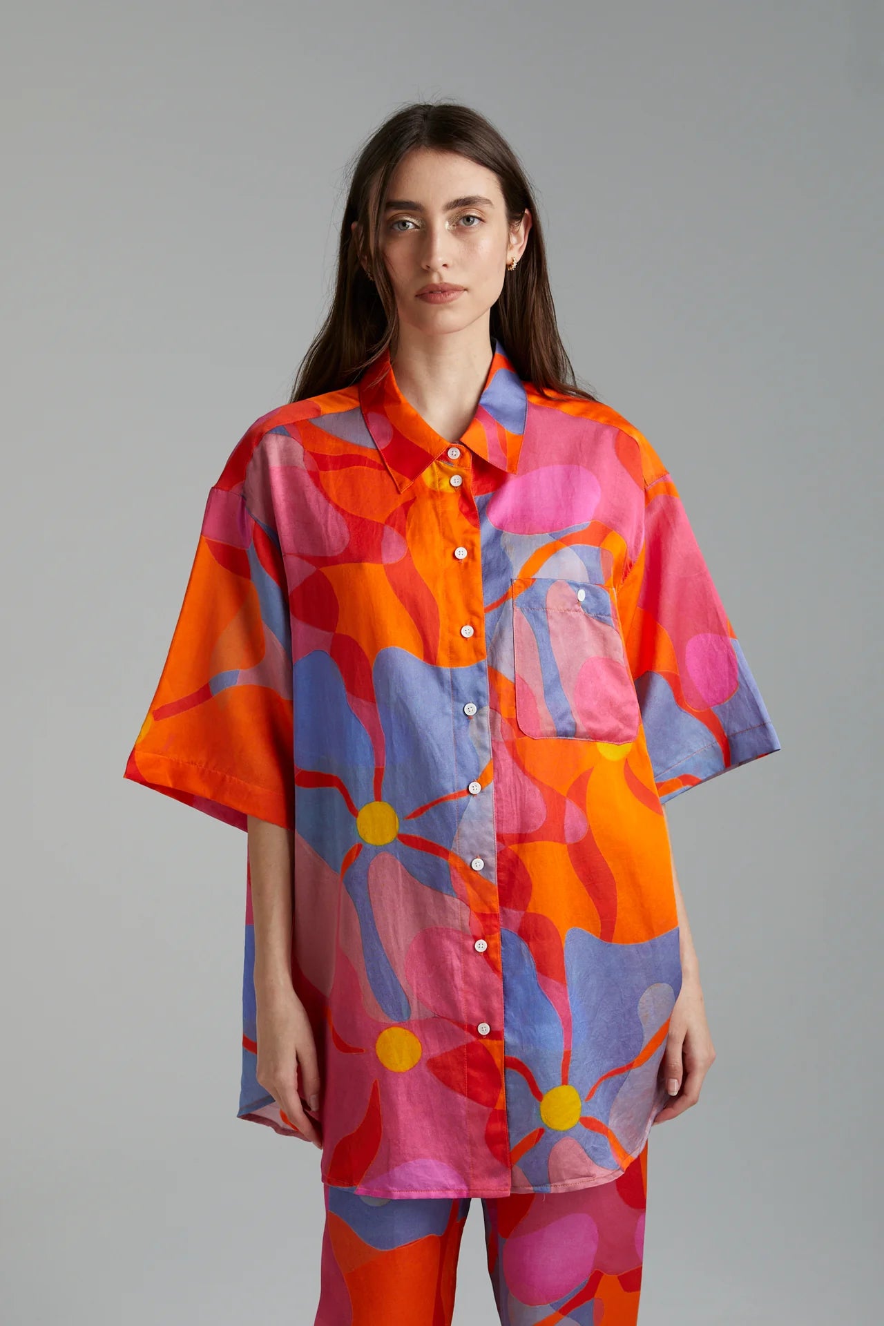 Big Shirt Melted Blooms - Oversized Floral Print T-Shirt for Women | Casual Wear, Summer Outfits & Street Style Fashion