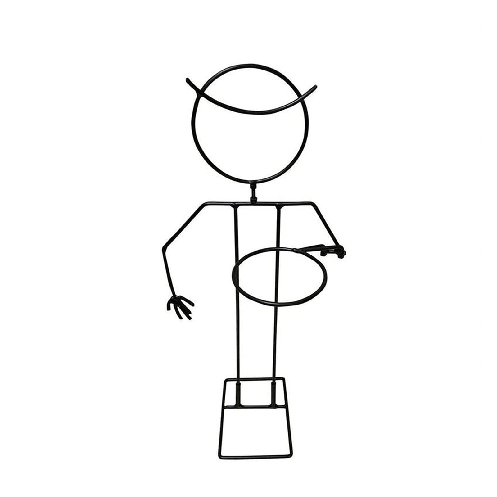 Metal Plant Stand Floor-Standing Detachable DIY Human-Shaped Iron Rack for Indoor/Outdoor Flowers - Gardening Home Decor Shelf for Living Room, Patio, or Balcony (Color: C)
