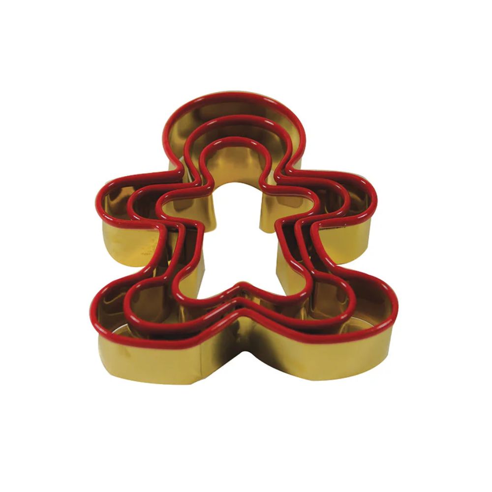 Premium Stainless Steel Gingerbread Man Cookie Cutter Set - 3-Piece Holiday Baking Kit for Christmas Cookies, DIY Decorating & Festive Baking - Perfect for Home Bakers, Christmas Parties & Holiday Gift Giving
