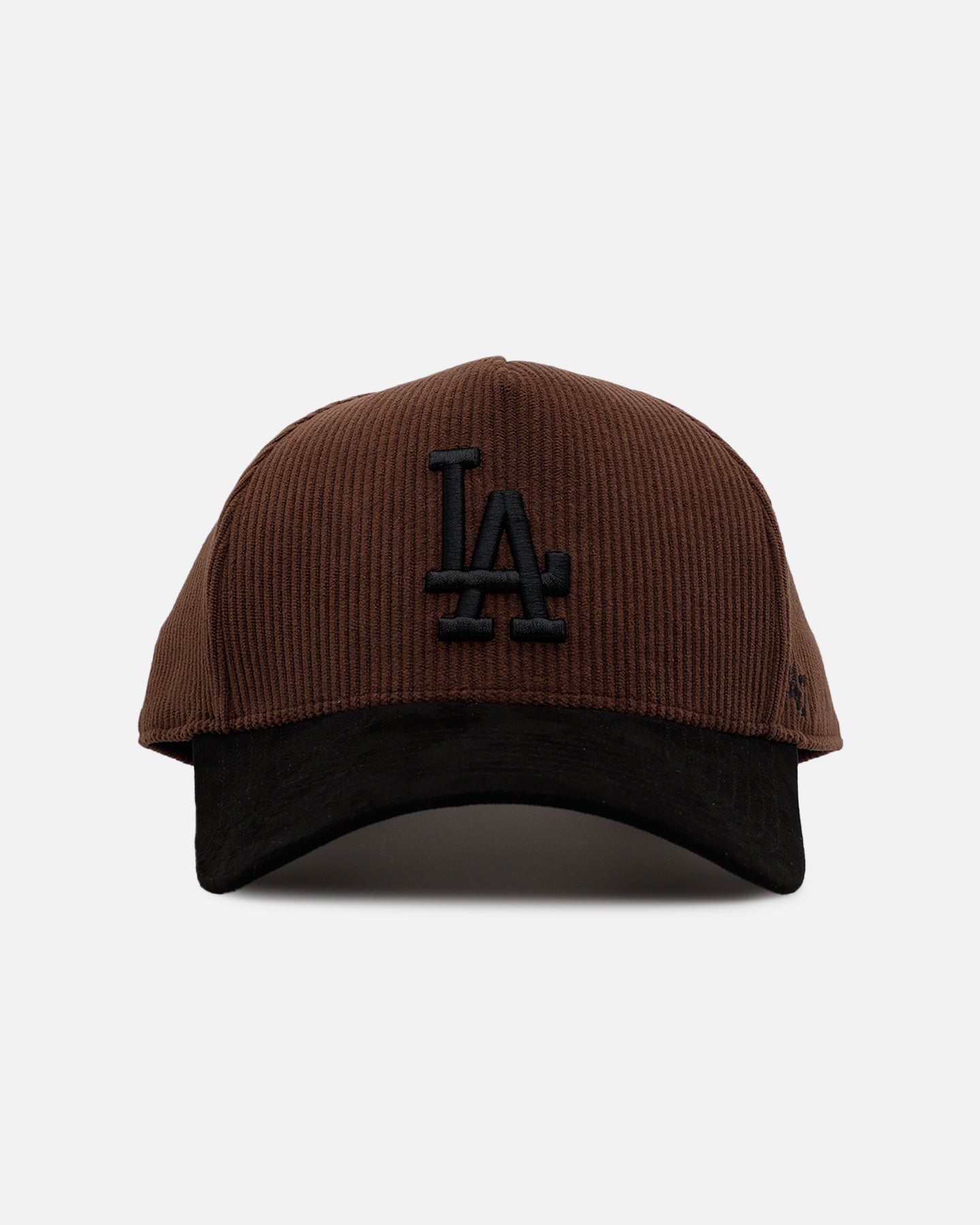 47 Brand Los Angeles Dodgers 'Barren' Snapback Hat - Adjustable Corduroy Baseball Cap in Brown/Black for Men's Sports & Streetwear Fashion