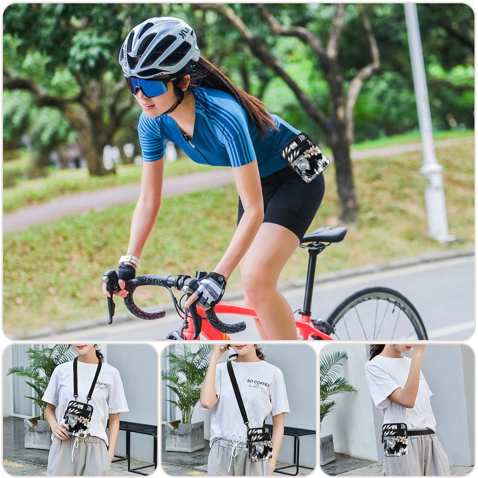 KAMO Multifunction Crossbody Phone Bag - Waterproof Waist Pack with Triple Zipper for iPhone & Android - Unisex Travel Essentials for Hiking, Running, Shopping & Outdoor Activities (Women & Men)