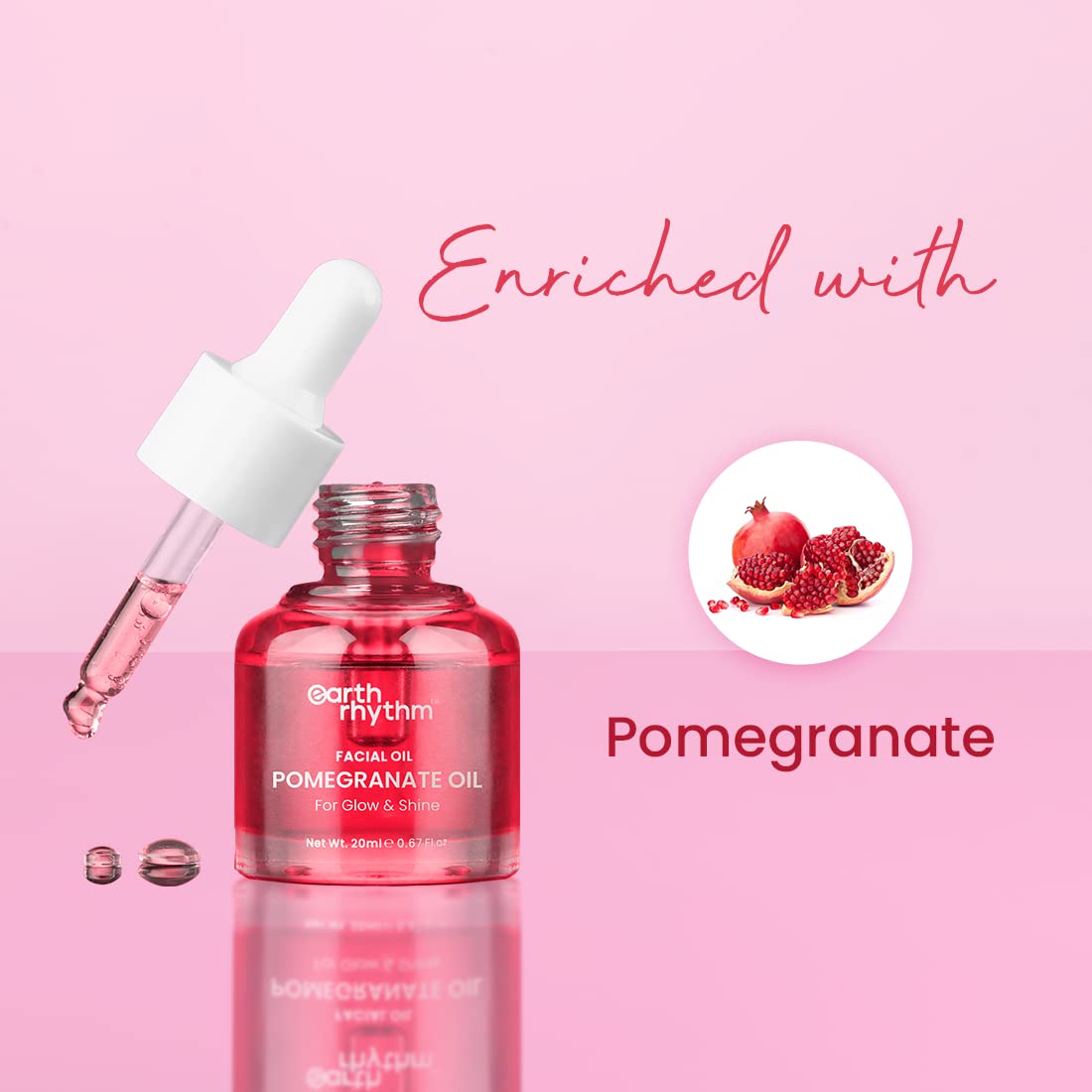 Organic Cold Pressed Pomegranate Face Oil for Hydration, Pigmentation & Dark Spot Treatment | 20ml | Vegan Skincare for Dry, Sensitive & Acne-Prone Skin | Day & Night Moisturizer