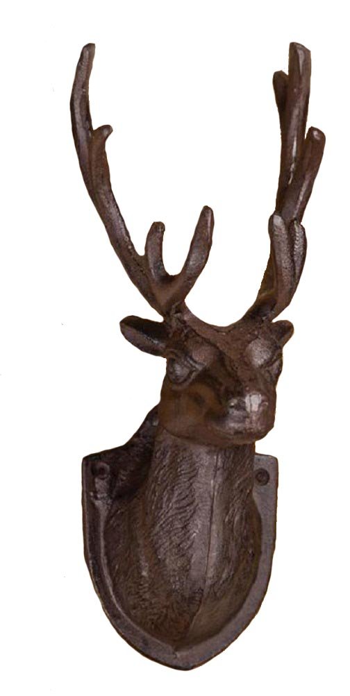 Rustic Deer Cast Iron Wall Hooks - Set of 2 for Coats, Hats & Home Decor | Farmhouse & Cabin Style