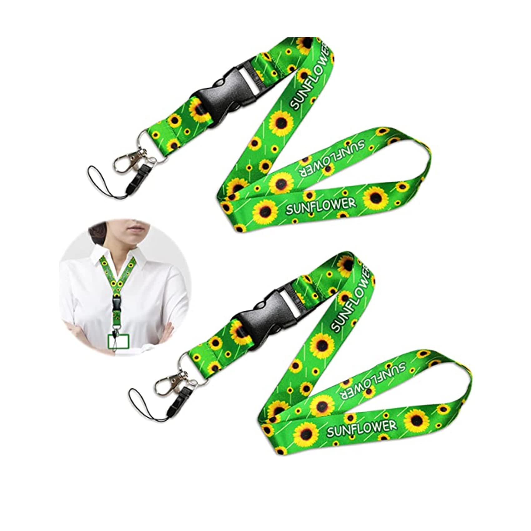 NANAOUS 2PC Lanyard ID Badge Holder for Work & Events