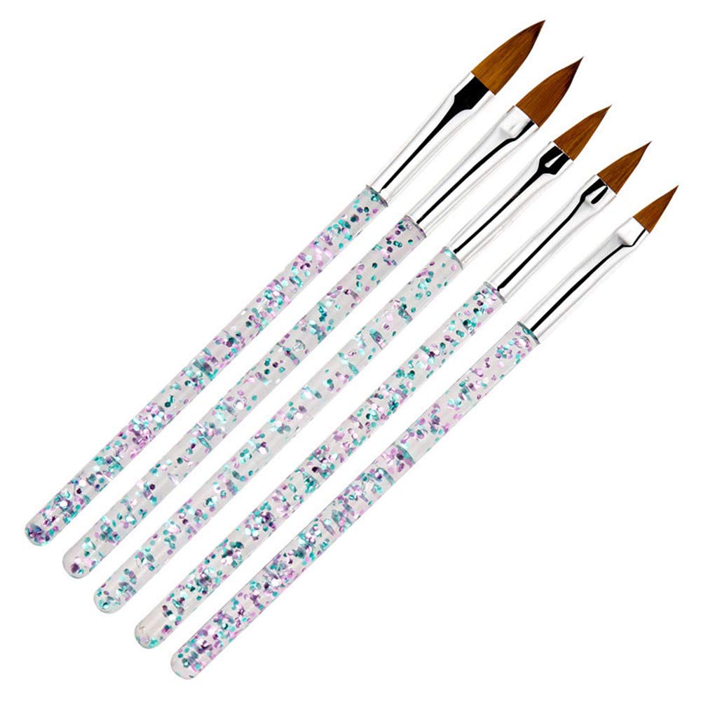 8-Piece Nail Art Brush Set with Rhinestone Handle - Professional Acrylic Nail Painting Brushes, Liner Brushes & Nail Art Pens for Salon & Home Manicures - Perfect for Gel Polish, Nail Extensions & DIY Nail Designs