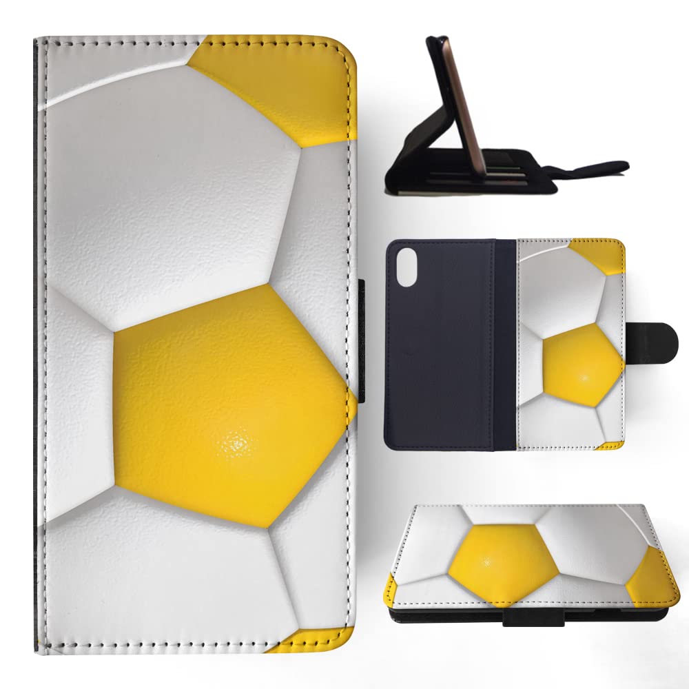 Best Football Soccer Ball 5 FLIP Wallet Phone Case for Apple iPhone X/Xs - Durable Protective Cover with Card Slots for Sports Fans & Outdoor Activities