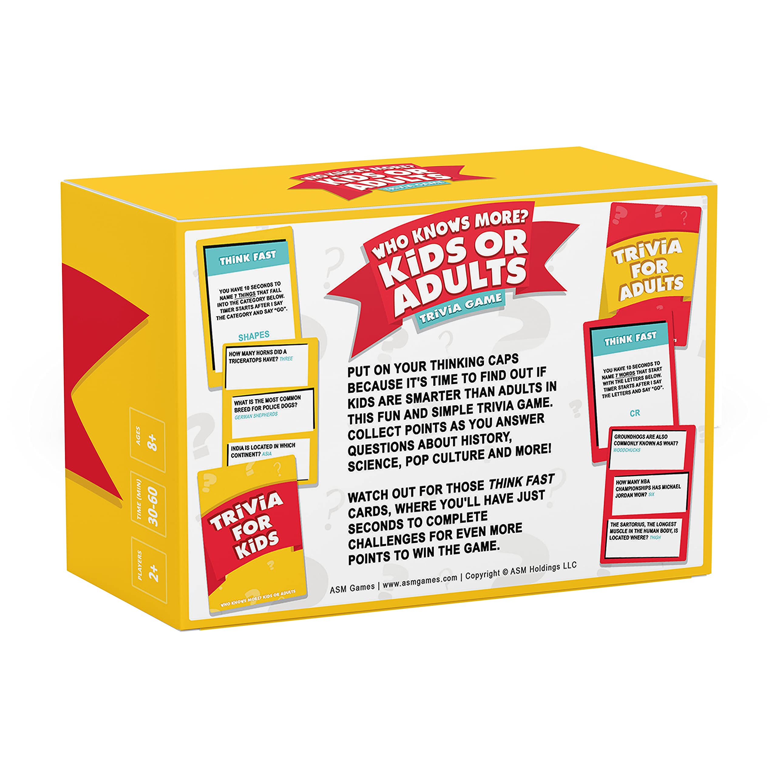 Who Knows More? Kids vs Adults Trivia Game - Fun Family Party Game for All Ages, Perfect for Family Nights, Parties, and Classroom Activities